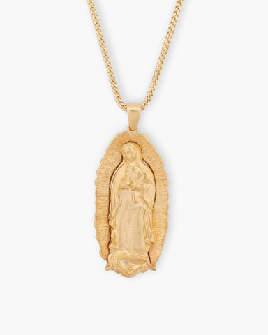 Mother of Guadalupe Solid Necklace (18K Gold)