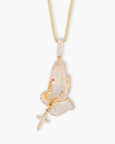 Prayer Hands Necklace (18 K Gold)